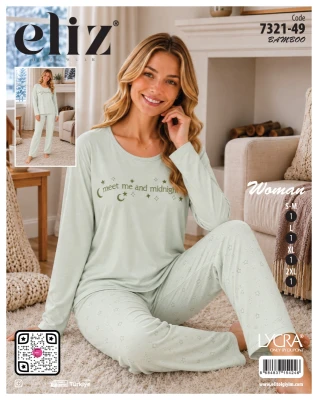 ELİZ 7321-49 MİLAN BASIC BAMBU PİJAMA TAKIMI