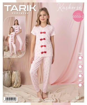 TARIK 6559-2 PEMBE ÇİÇEK KAŞKORSE KISA KOL PEMBE
