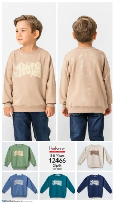 HAKNUR 12466 HOLY BASKILI ERKEK ÇOCUK SWEATSHIRT – 5-8 YAŞ