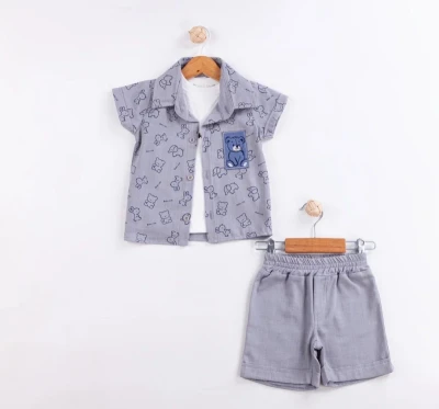 BOMLO 90101 BABY LİFE BASKILI GRİ