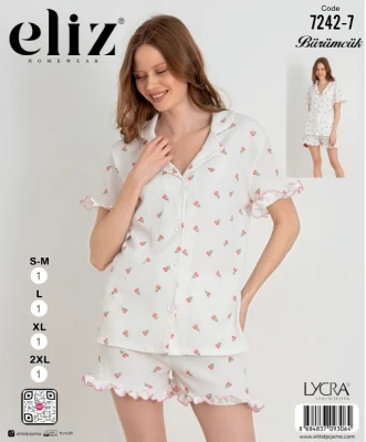 ELİZ 7242-7 KADIN DÜĞMELİ ŞORT TAKIM