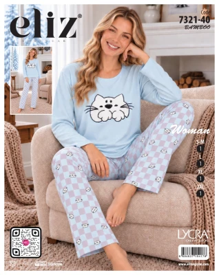 ELİZ 7321-40 MİLAN BASIC BAMBU PİJAMA TAKIMI