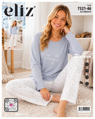 ELİZ 7321-46 MİLAN BASIC BAMBU PİJAMA TAKIMI