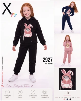 X-JOY 2927 KAPŞONLU TAVŞAN 3 İP ÇOCUK TAKIMI – 6-9 YAŞ