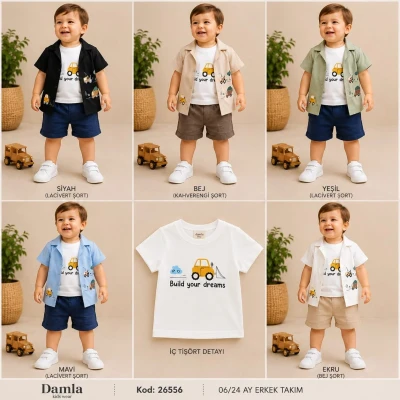 DAMLA 26556 ARABA BASKILI ERKEK BEBEK TAKIM 06-24 AY