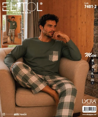 ELITOL 7401-2 MEN'S LYCRA SUPERIOR PAJAMA SET