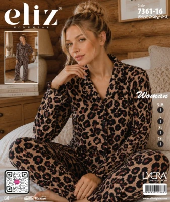 ELİZ 7361-16 BÜRÜMCÜK DÜĞMELİ PİJAMA TAKIMI