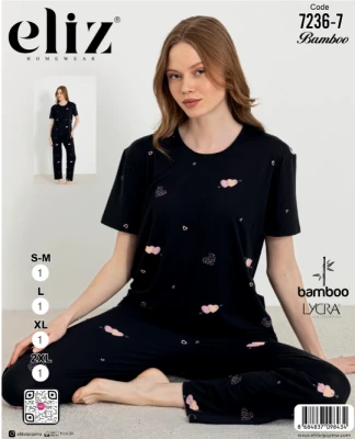 ELİZ 7236-7 KADIN BASİC PİJAMA TAKIMI