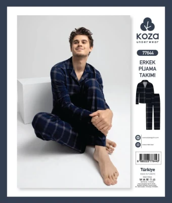 KOZA SOFT 77644 LACİVERT ERKEK PİJAMA TAKIMI – M-XXL
