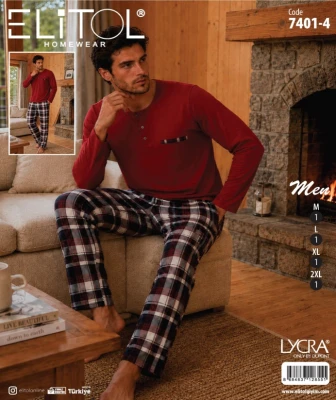 ELITOL 7401-4 MEN'S LYCRA SUPERIOR PAJAMA SET
